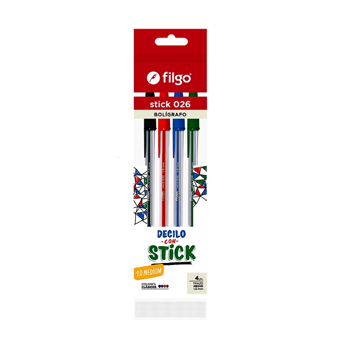 Bolígrafo Stick Flow x4 Filgo