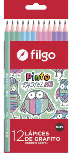 Lápices de Escribir Pinto Pastel x12 Filgo