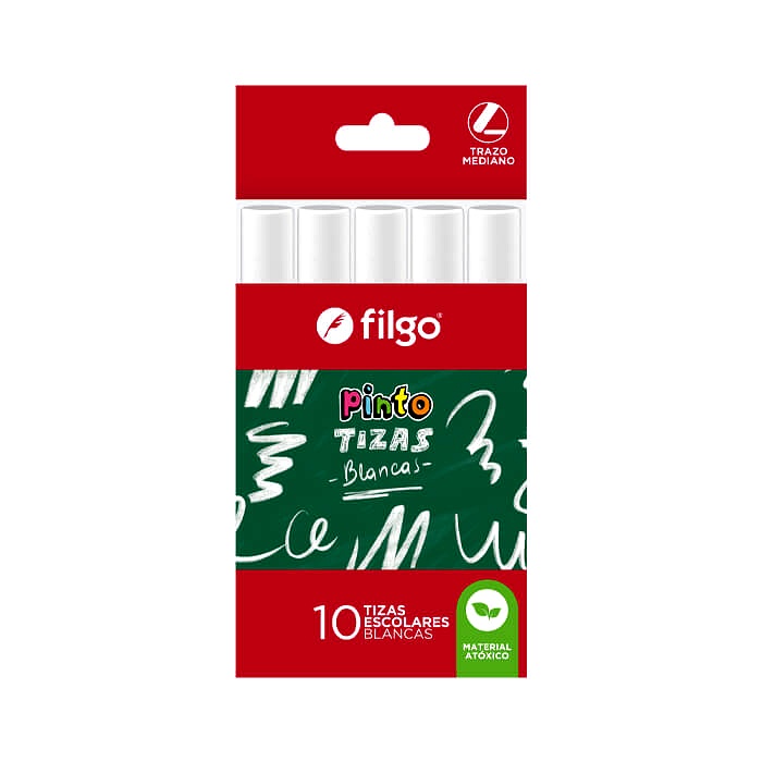 Tizas Escolares Pinto Blancas x10 Filgo