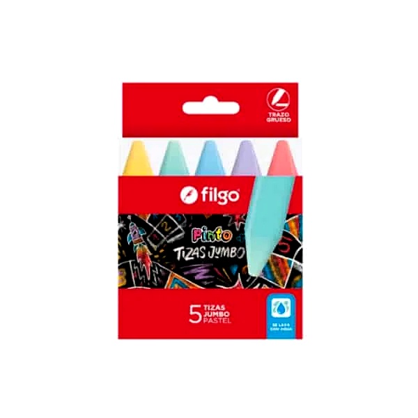 Tizas Jumbo Pastel x5 Filgo