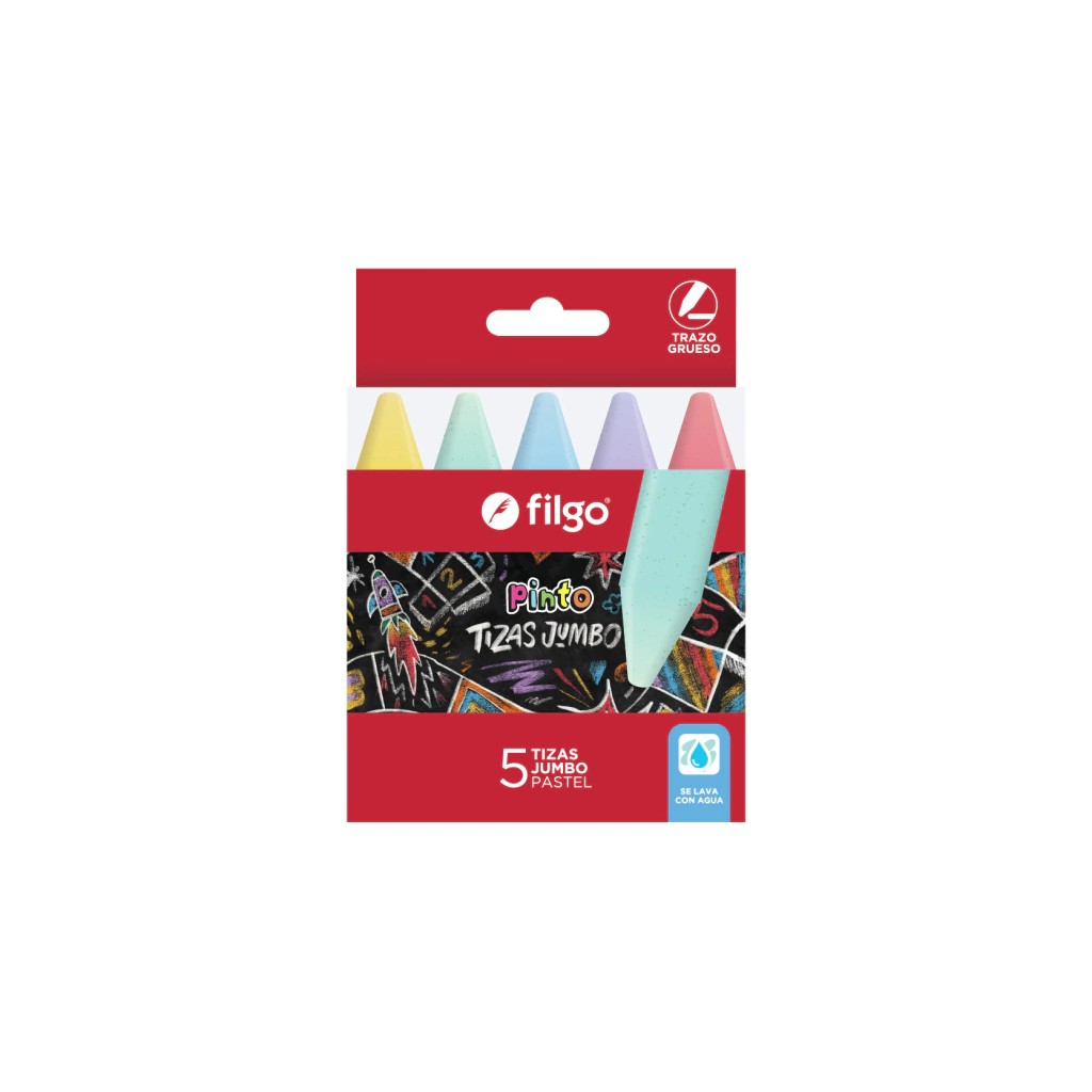 Tizas Jumbo Pastel x5 Filgo