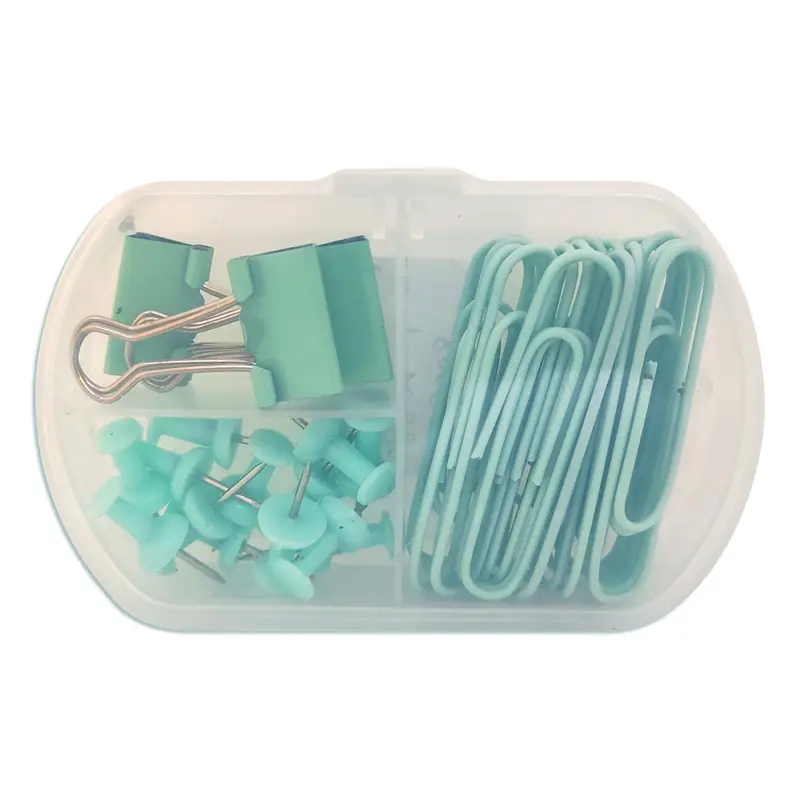 Set de Clips y Broches Oficina Pastel