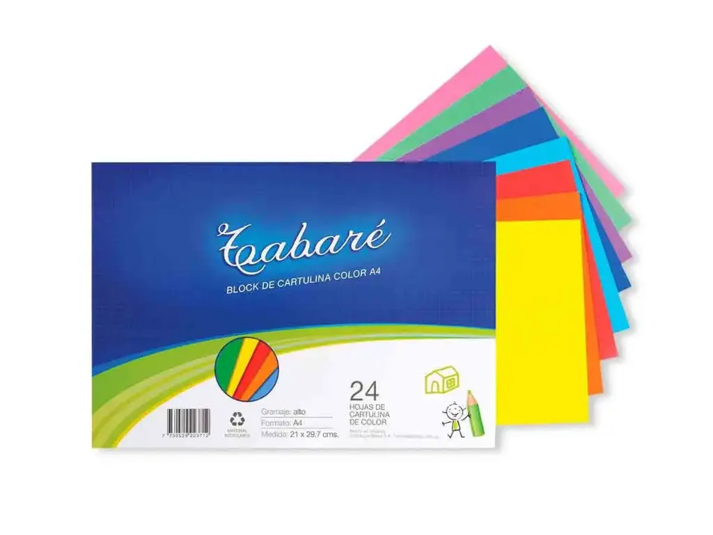 Block Cartulinas de Colores A4 Tabaré - 24H