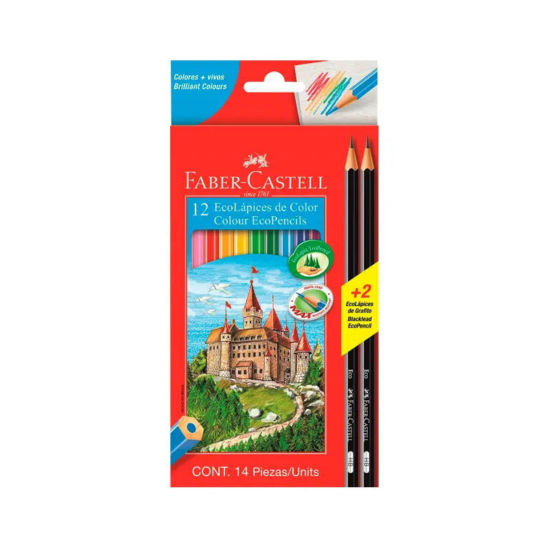 Lápices de Colores Largos x12+2 Faber-Castell