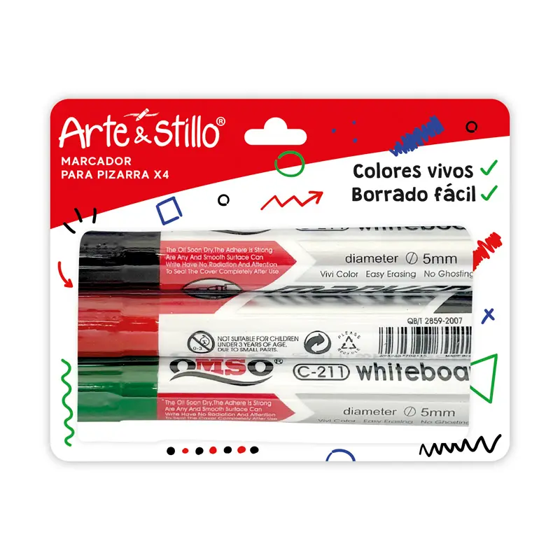 Marcadores Pizarra Clásico x4 Arte & Stilo