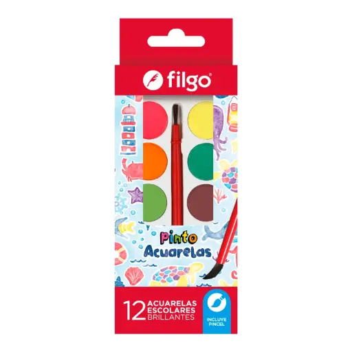 [53148554] Acuarelas Pinto x12 Filgo