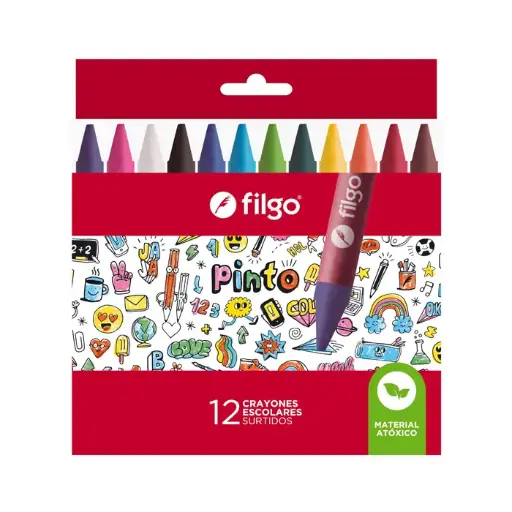 [43819646] Crayones Finos Pinto x12 Filgo
