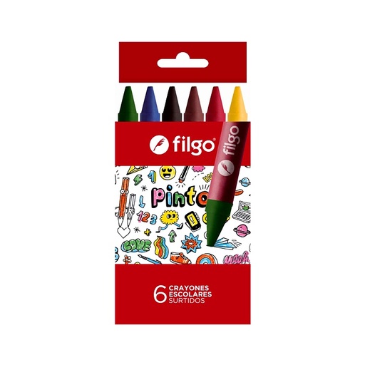 [82632273] Crayones Finos Pinto x6 Filgo