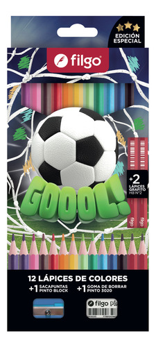 [14381987] Lapices de Colores Pinto con Kit Futbol x12 Filgo