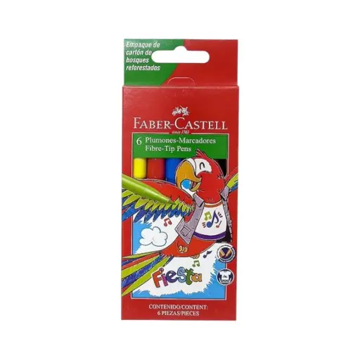 [63562260] Marcadores Finos Fiesta x6 Faber-Castell