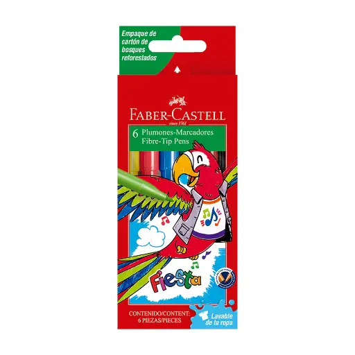 [63562260] Marcadores Finos Fiesta x6 Faber-Castell
