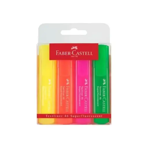 [11533281] Resaltador Chato Super Fluorescente x4 Faber-Castell