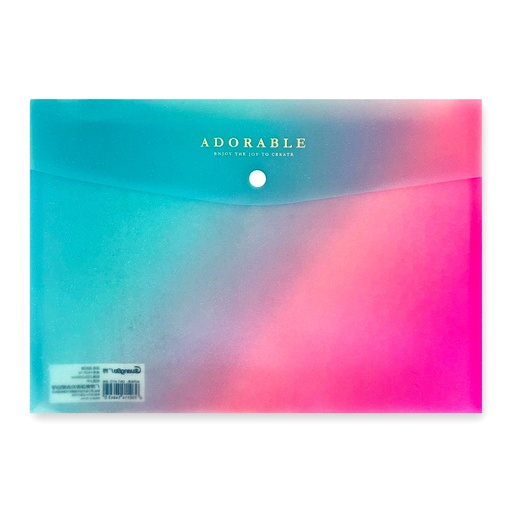 Sobre Plástico con Broche Glitter A4