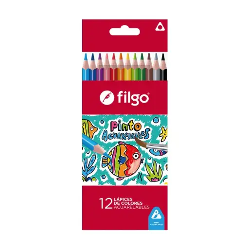 [35123612] Lápices de Colores Pinto Acuarelables x12 Filgo