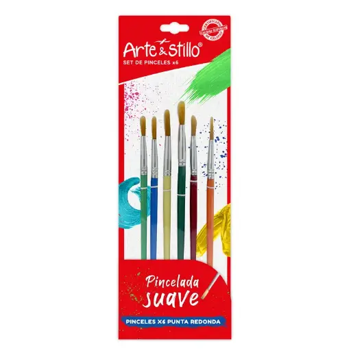 [18378052] Pinceles Redondos x6 Arte & Stillo