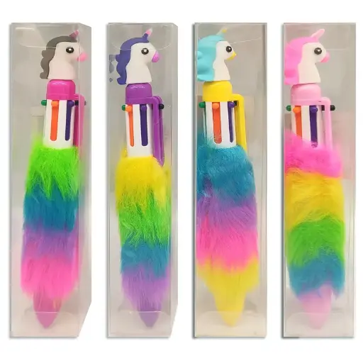Bolígrafo Multicolor Unicornio con Peluche