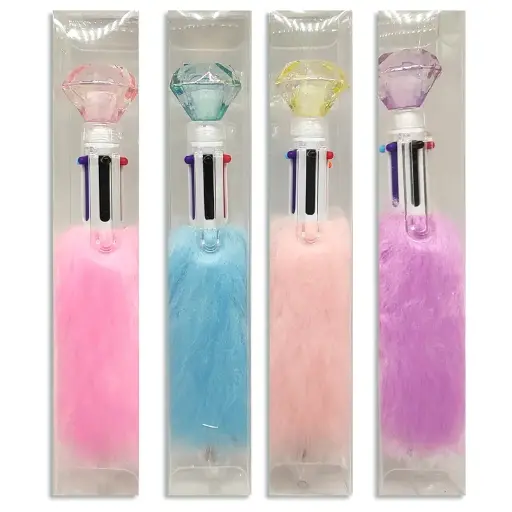 Bolígrafo Multicolor Diamante con Peluche