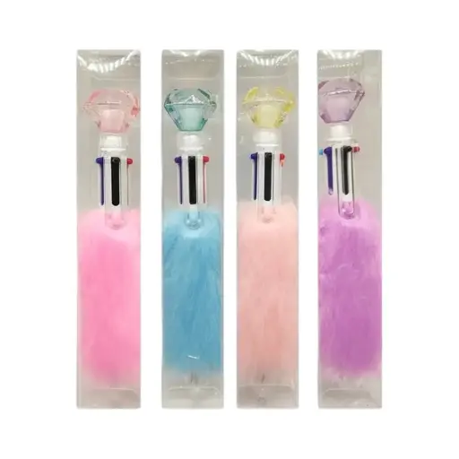 Bolígrafo Multicolor Diamante con Peluche