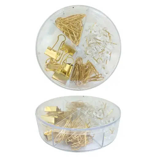 Set de Clips y Broches Oficina Metálico