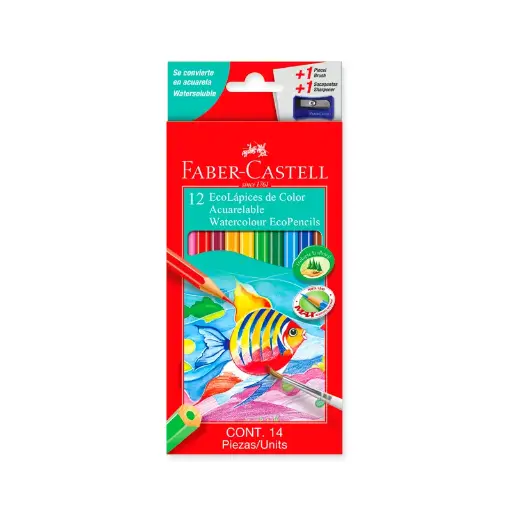 [12877169] Lapices de Colores Acuarelables x12 con Kit Faber-Castell 