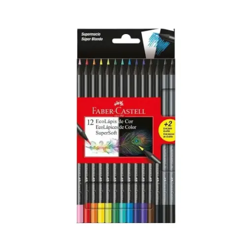 [38621090] Lápices de Colores Supersoft x12 con Kit Faber-Castell