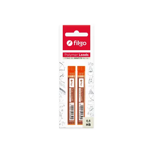 [47518393] Minas Grafito HB 0.5mm x2 Filgo
