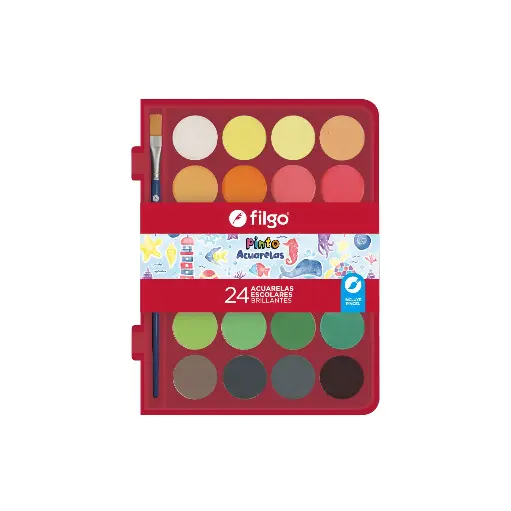 [38188964] Acuarelas Pinto con Estuche Plástico x24 Colores Filgo