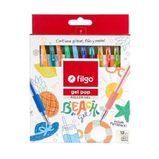 [60568651] Bolígrafo Gel Pop Beach x12 Filgo