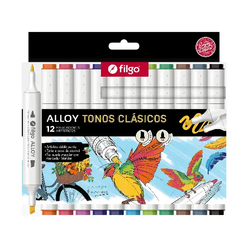 [48280748] Marcadores Artísticos Alloy Doble Punta x12 Filgo