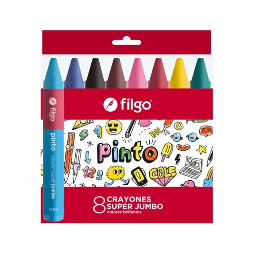 [57045325] Crayones Super Jumbo Pinto x8 Filgo