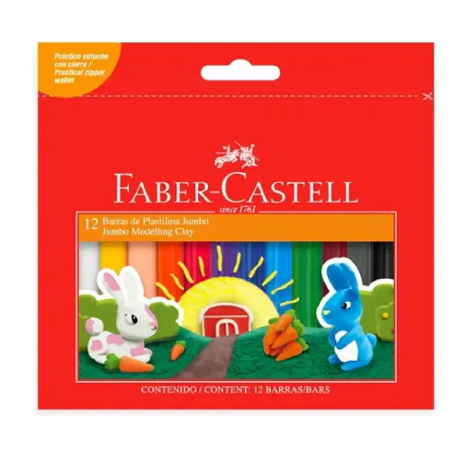 [84685323] Plasticina Masa Moldear Jumbo x12 Faber-Castell