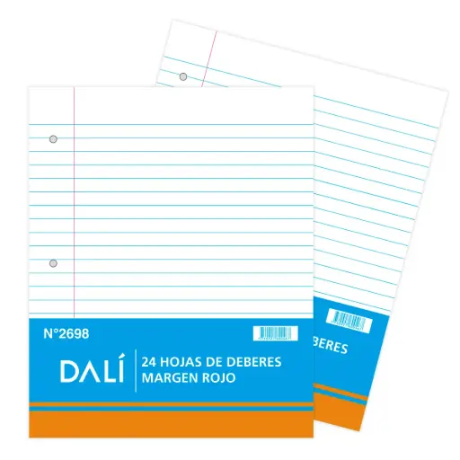 [12189652] Hojas de Deberes Margen Rojo x 24h DALI