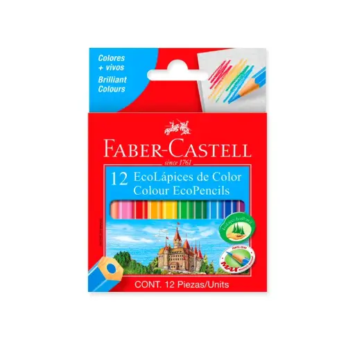 [98172181] Lápices de Colores Cortos x12 Faber-Castell