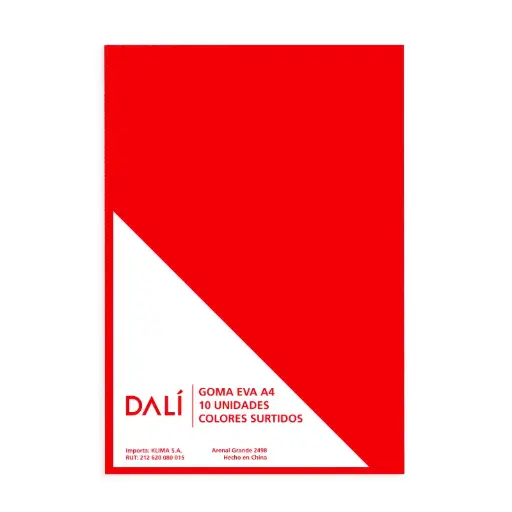 [16633090] Pack Goma Eva A4 Colores Fuertes x10 DALI