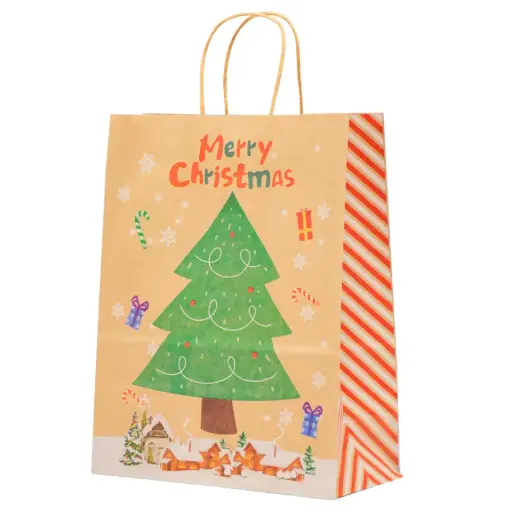 [42045201] Bolsa Kraft Grande Navideña con Asa x1