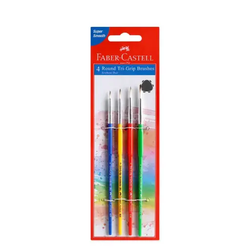 [26272848] Pinceles Redondos Tri-Grip Faber-Castell x4