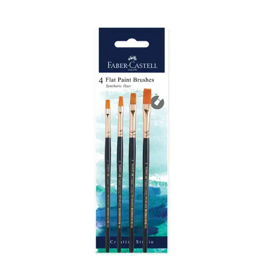 [98225294] Pinceles Chatos Creative Studio Faber-Castell X4